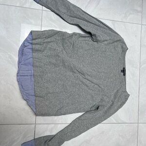 J. Crew Gray and Blue Crew Neck Sweater